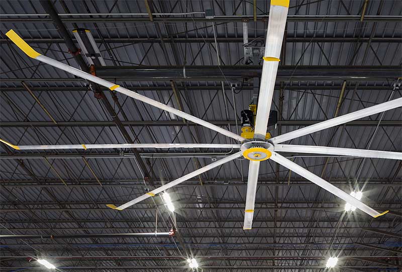 Big Ass Fans 12 Yellow And Silver Aluminum Indoor Shop Ceiling Fan 110 125v